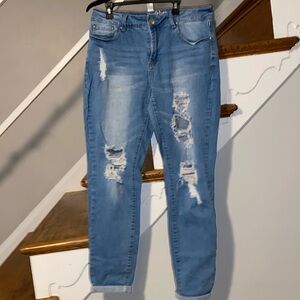 Resfeber Los Angeles Collection Cuffed Skinny Boyfriend Jeans Size 12